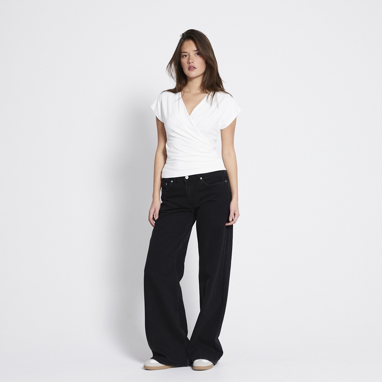 Cap-sleeve wrap top "Agatha"